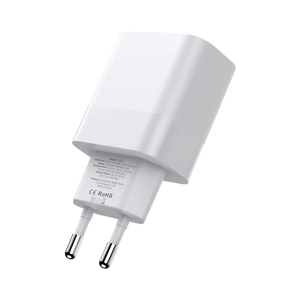 Wholesale Tech-Protect C30W 2-port Network Charger PD 30W QC 3.0 White - THP1174WHT - {ean13} - Hurt
