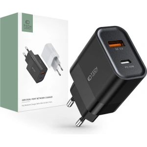 Síťová nabíječka Tech-Protect C30W 2-portová síťová nabíječka PD 30W QC 3.0 černá