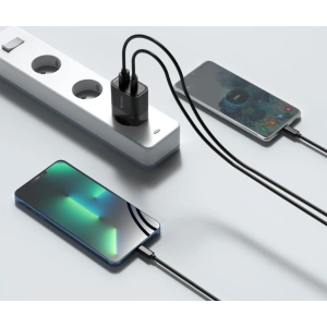 Síťová nabíječka Tech-Protect C30W 2-portová síťová nabíječka PD 30W QC 3.0 černá