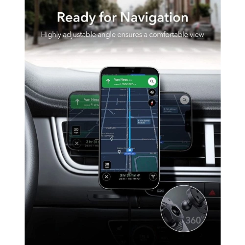 Uchwyt samochodowy ESR Halolock Cryoboost MagSafe Magnetic z wentylatorem chłodzącym Frosted Onyx