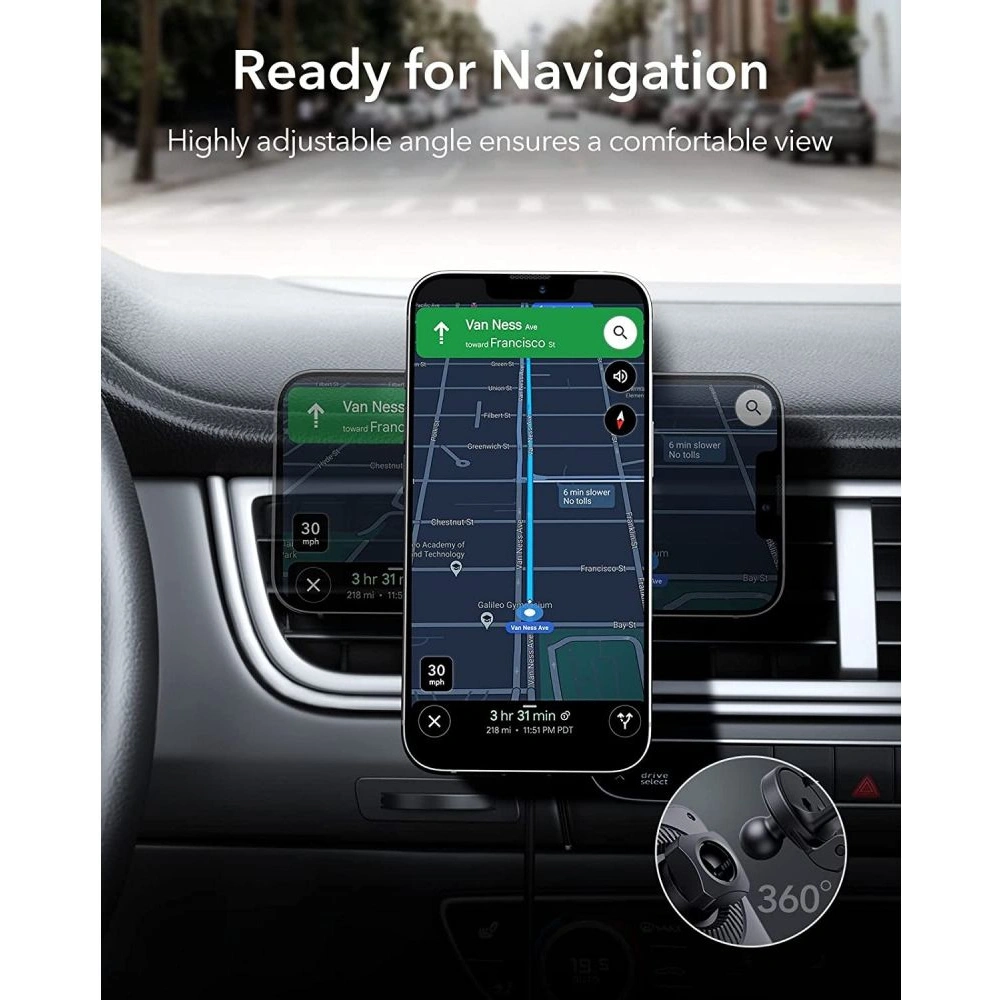 Wholesale ESR Halolock Cryoboost Magsafe Magnetic Vent Car Mount with cooling fan Frosted Onyx - ESR499ONYX - {ean13} - Hurt