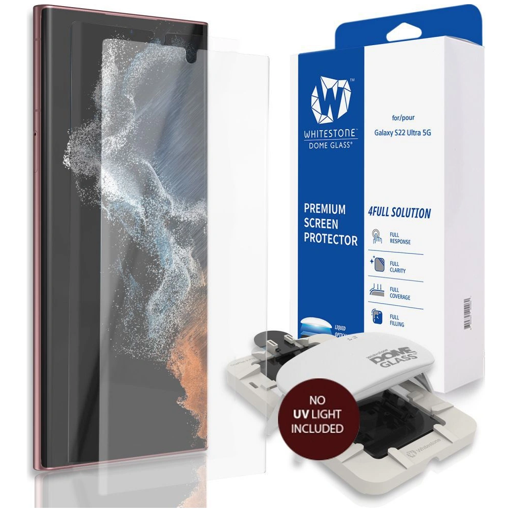 Wholesale Whitestone Dome Glass Tempered Glass Replacement Samsung Galaxy S22 Ultra (without UV lamp) - WSD061 - {ean13} - Hurt