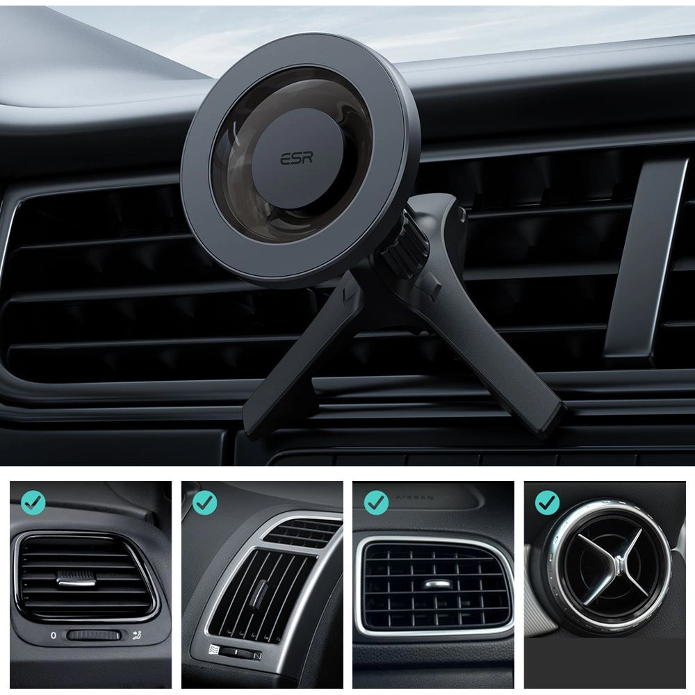 Hurtownia GSM - Uchwyt samochodowy ESR Halolock Magnetic MagSafe Vent Car Mount Metallic Grey - ESR500GRY - {ean13} - Hurt