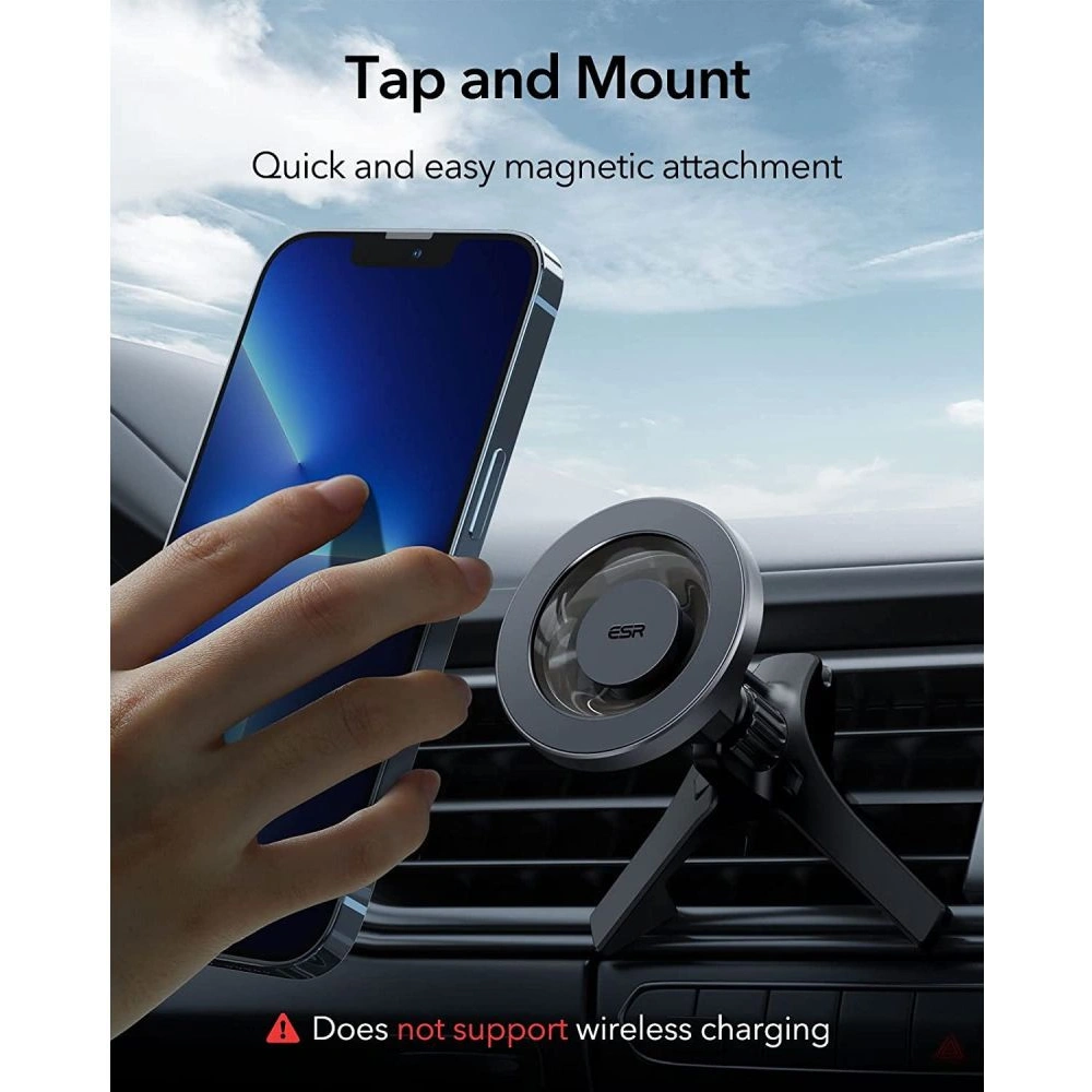 Hurtownia GSM - Uchwyt samochodowy ESR Halolock Magnetic MagSafe Vent Car Mount Metallic Grey - ESR500GRY - {ean13} - Hurt