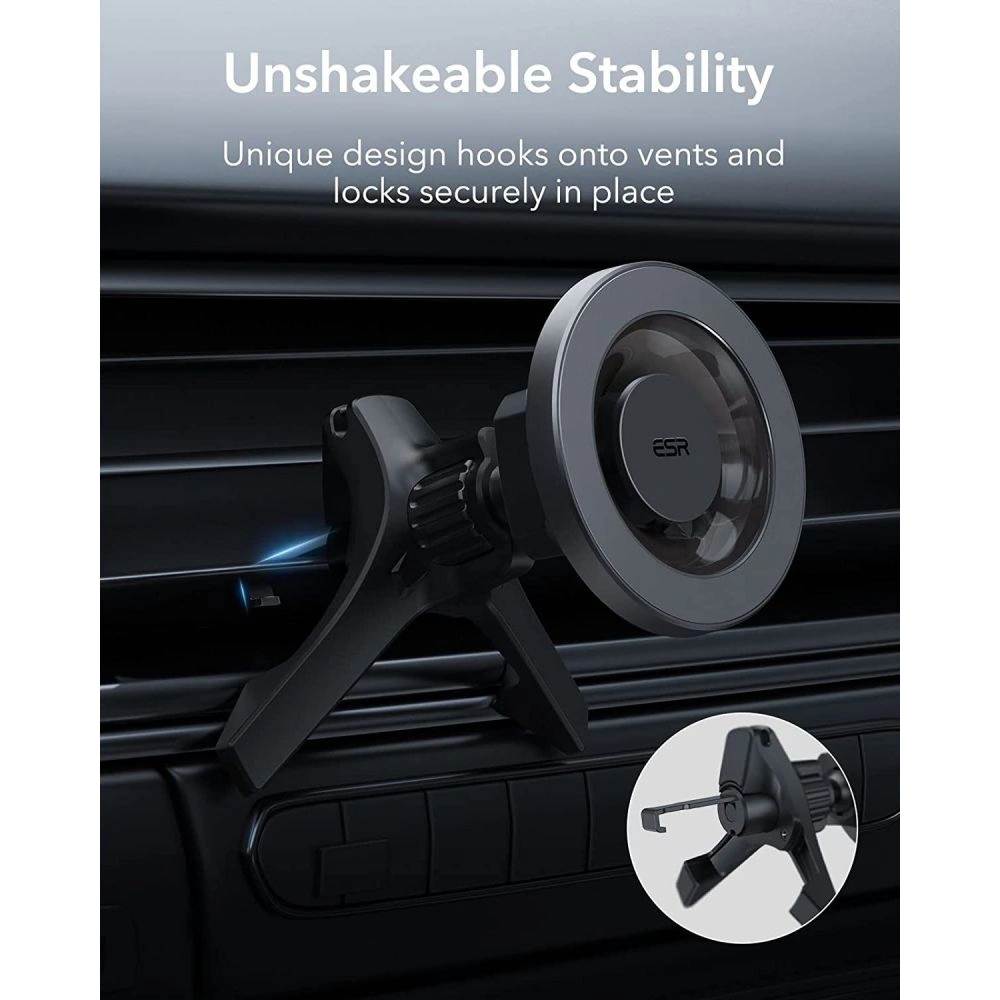 Hurtownia GSM - Uchwyt samochodowy ESR Halolock Magnetic MagSafe Vent Car Mount Metallic Grey - ESR500GRY - {ean13} - Hurt