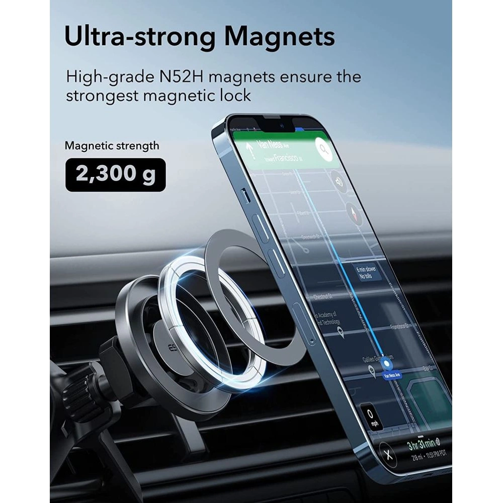 Hurtownia GSM - Uchwyt samochodowy ESR Halolock Magnetic MagSafe Vent Car Mount Metallic Grey - ESR500GRY - {ean13} - Hurt
