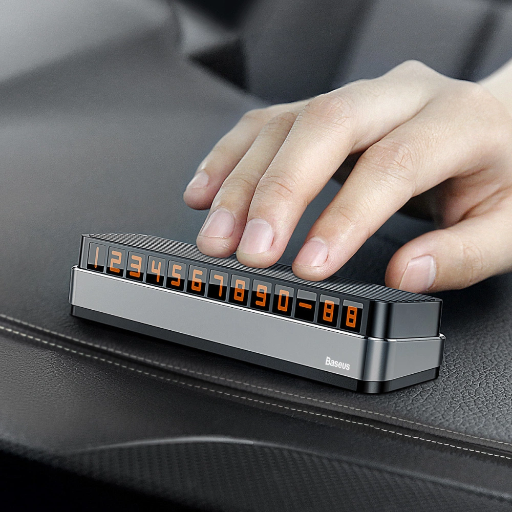 Hurtownia GSM - Parkingowa tabliczka z numerem telefonu Baseus Moonlight Box Series szary - BSU3460GRY - {ean13} - Hurt