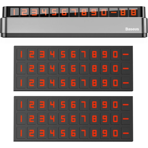 Parkingowa tabliczka z numerem telefonu Baseus Moonlight Box Series szary