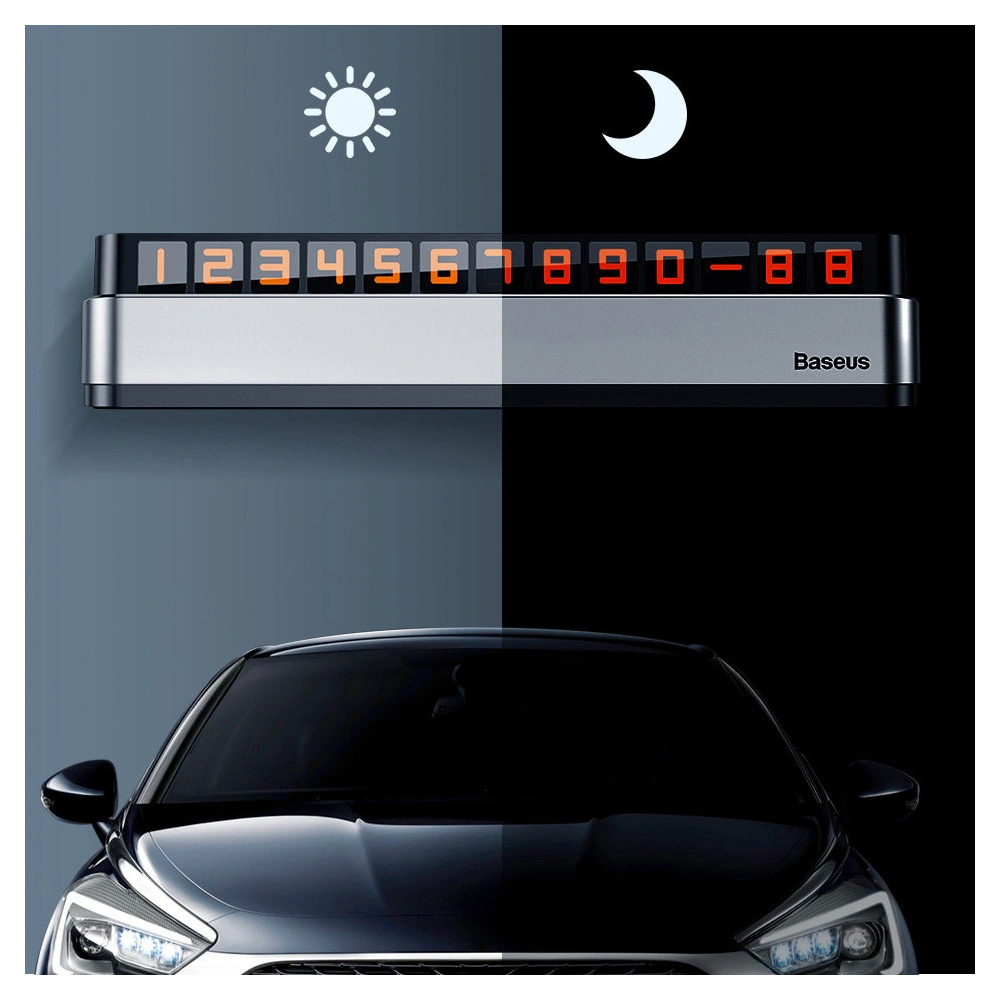 Hurtownia GSM - Parkingowa tabliczka z numerem telefonu Baseus Moonlight Box Series szary - BSU3460GRY - {ean13} - Hurt