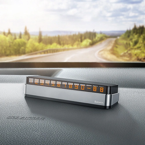 Parkingowa tabliczka z numerem telefonu Baseus Moonlight Box Series szary