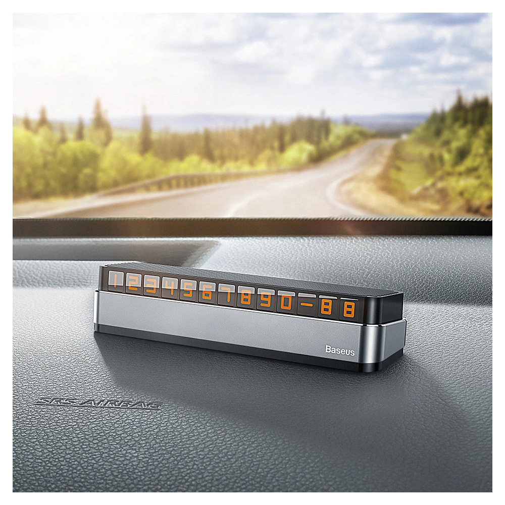 Hurtownia GSM - Parkingowa tabliczka z numerem telefonu Baseus Moonlight Box Series szary - BSU3460GRY - {ean13} - Hurt