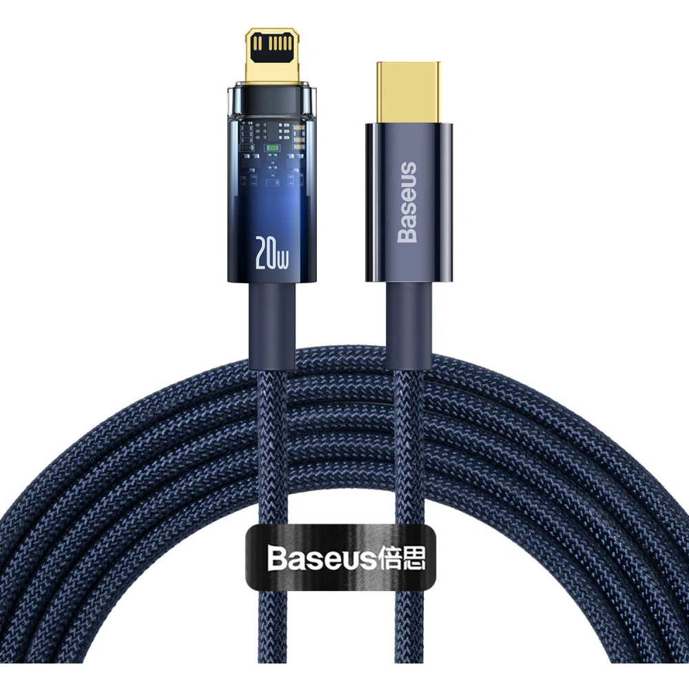 Kabel Baseus Explorer Series USB-C – Lightning 20W 2m niebieski