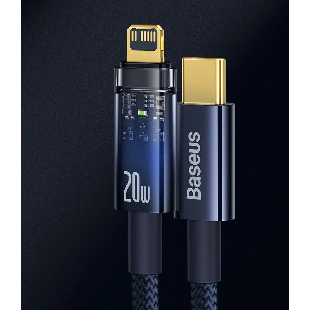 Kabel Baseus Explorer Series USB-C – Lightning 20W 2m niebieski