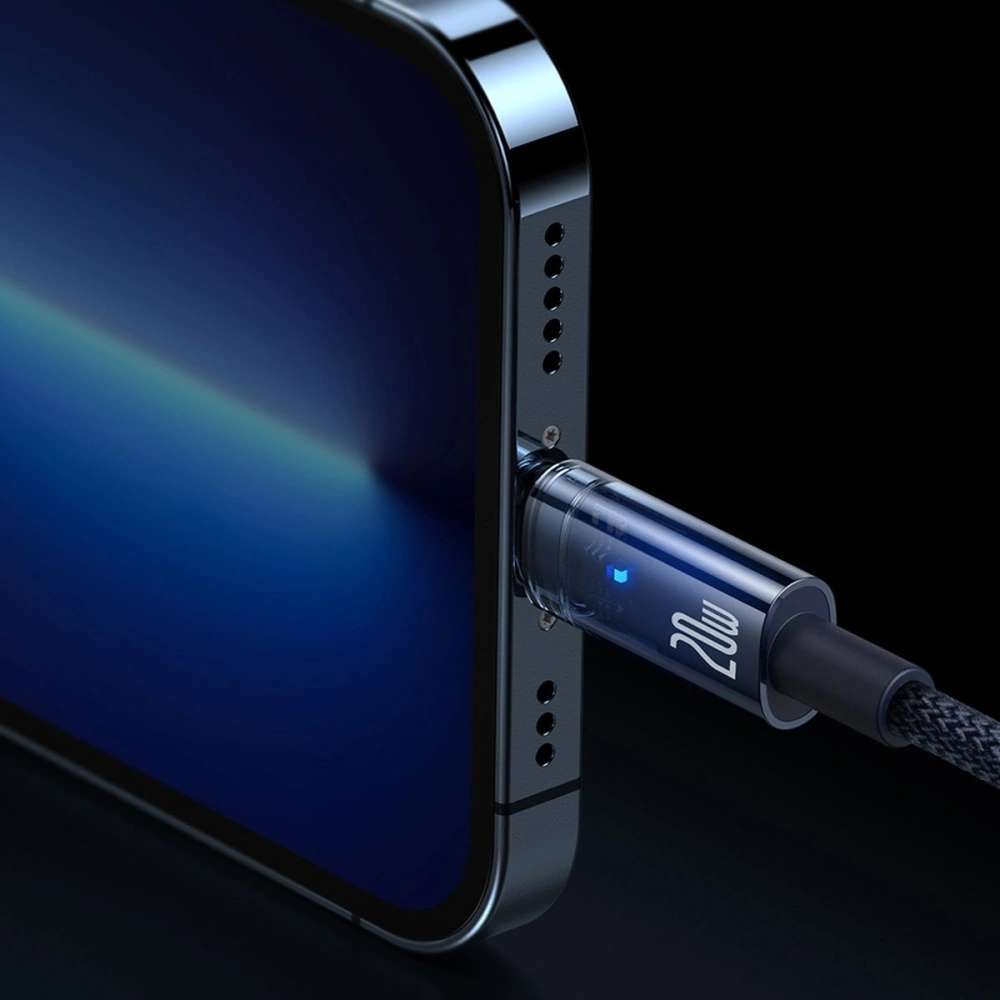Kabel Baseus Explorer Series USB-C – Lightning 20W 2m modrý