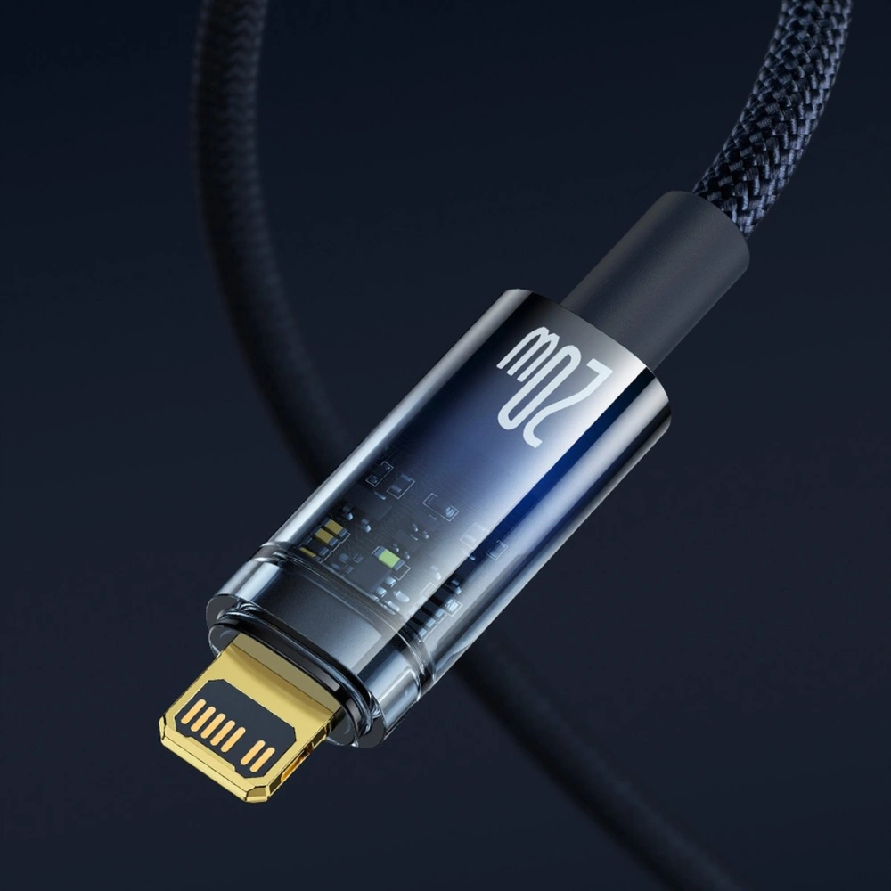 Kabel Baseus Explorer Series USB-C – Lightning 20W 2m modrý