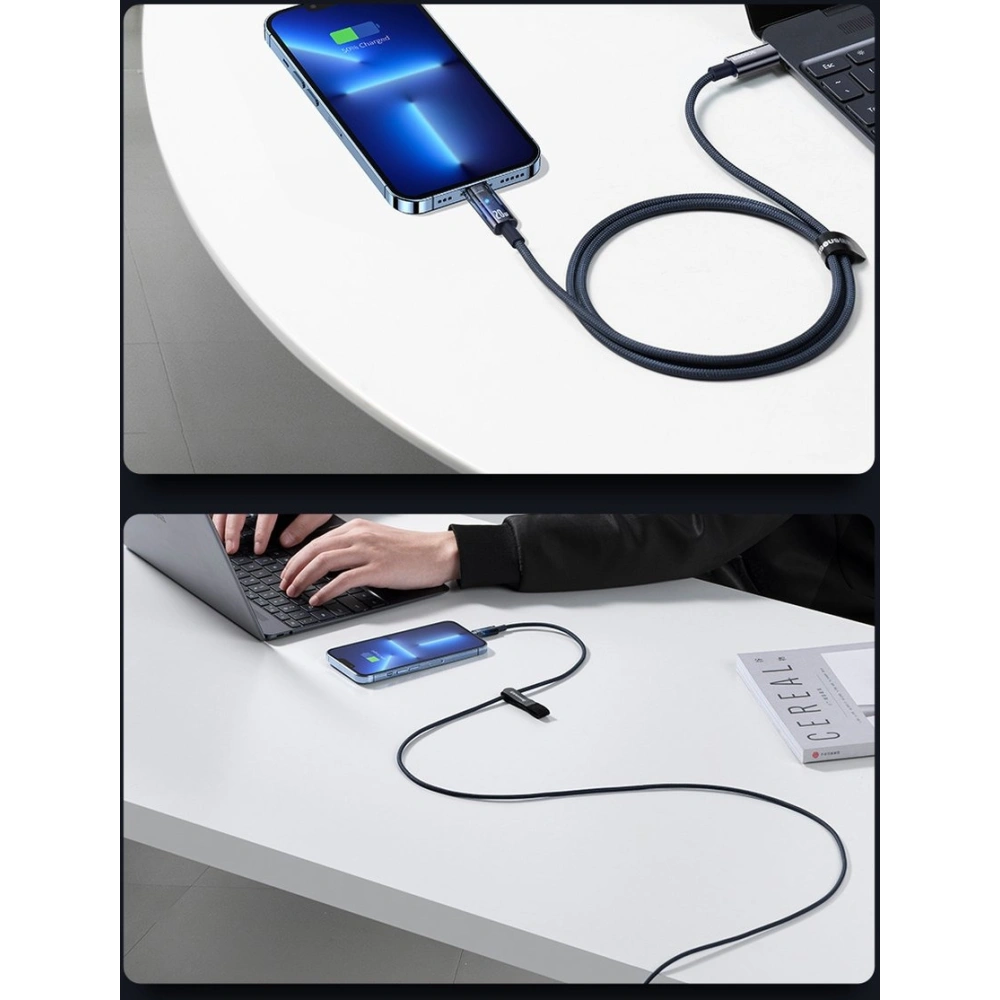 Kabel Baseus Explorer Series USB-C – Lightning 20W 2m niebieski