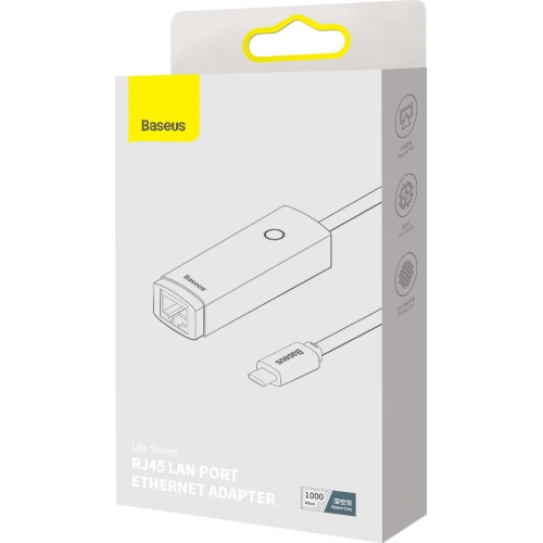 Adapter Baseus Lite Series USB-C - RJ45 1000Mbps czarny