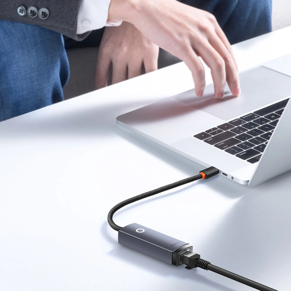 Adaptér Baseus Lite Series USB-C - RJ45 1000Mbps černý