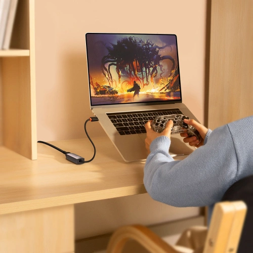 Adapter Baseus Lite Series USB-C - RJ45 1000Mbps czarny