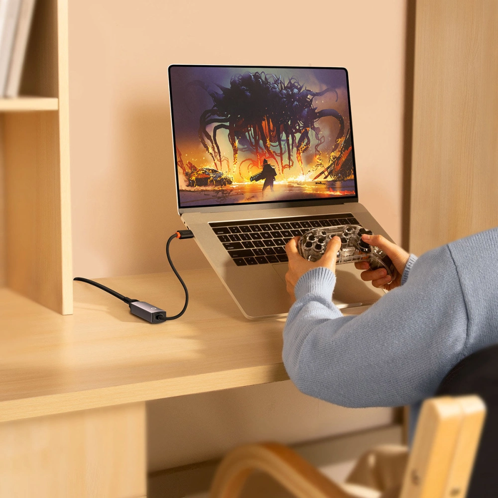 Adaptér Baseus Lite Series USB-C - RJ45 1000Mbps černý