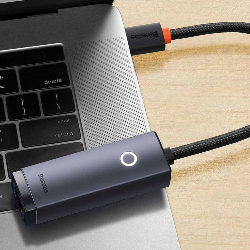 Adaptér Baseus Lite Series USB-C - RJ45 1000Mbps černý