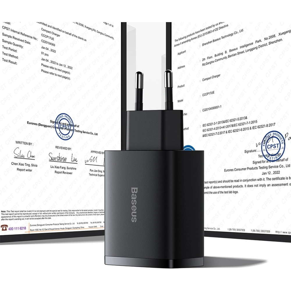 Hurtownia GSM - Ładowarka sieciowa Baseus Compact 3x USB-A 17W czarny - BSU3467BLK - {ean13} - Hurt