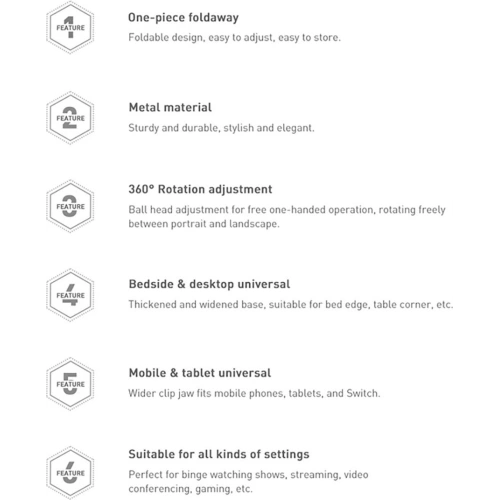 Elastyczny uchwyt biurkowy Baseus Otaku szary