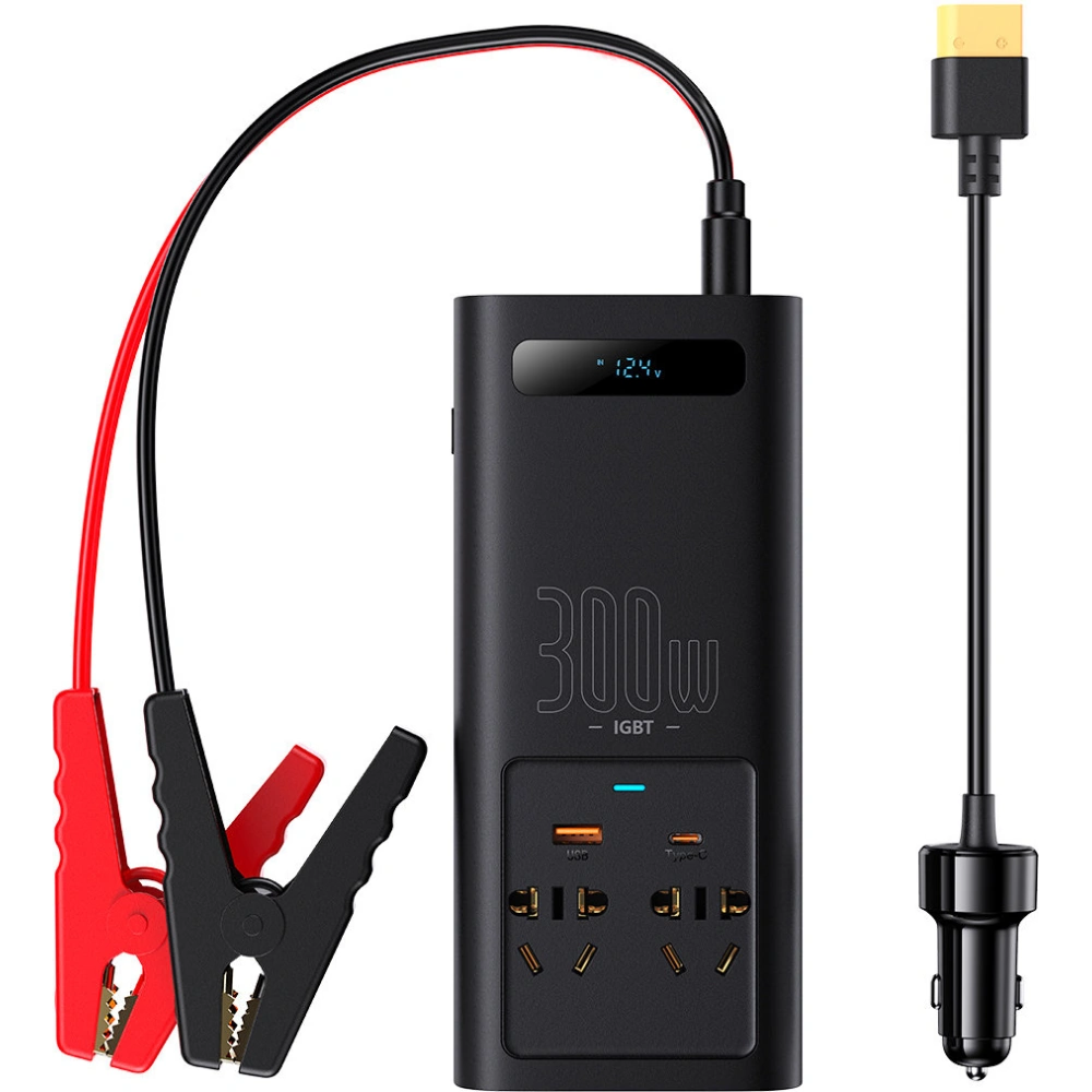 Hurtownia GSM - Przetwornica samochodowa Baseus IGBT 300W 220V (wtyczka CN/EU) czarny - BSU3470BLK - {ean13} - Hurt