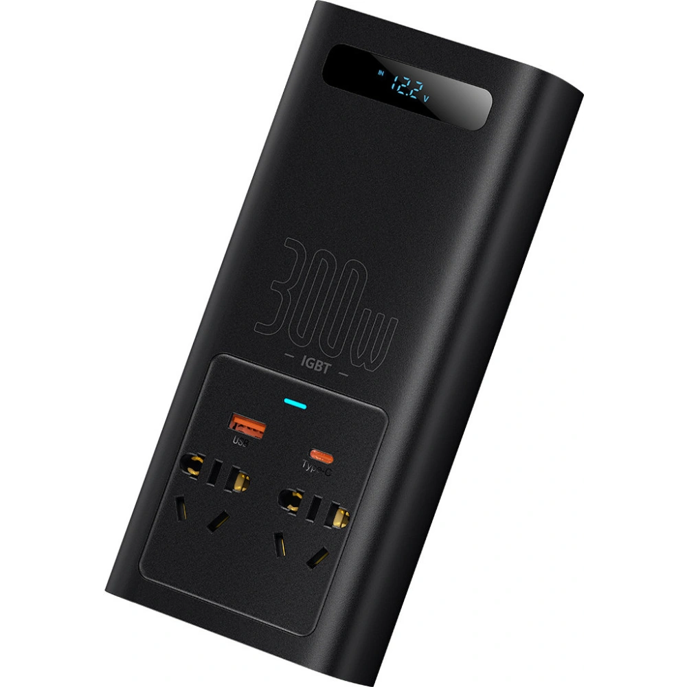 Hurtownia GSM - Przetwornica samochodowa Baseus IGBT 300W 220V (wtyczka CN/EU) czarny - BSU3470BLK - {ean13} - Hurt