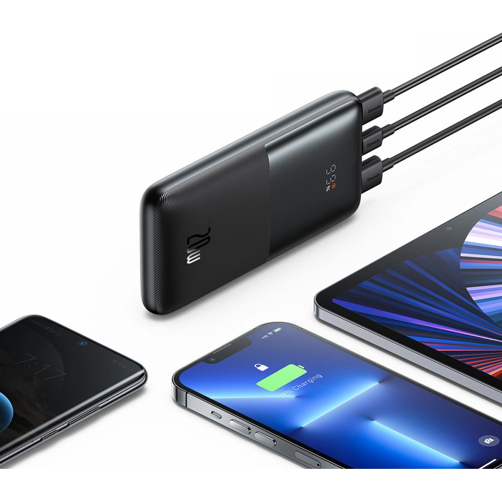 Hurtownia GSM - Powerbank Baseus Bipow Pro 10000mAh 20W 2x USB-A + USB-C + kabel USB-C 3A 0.3m černý - BSU3472BLK - {ean13} - Hurt