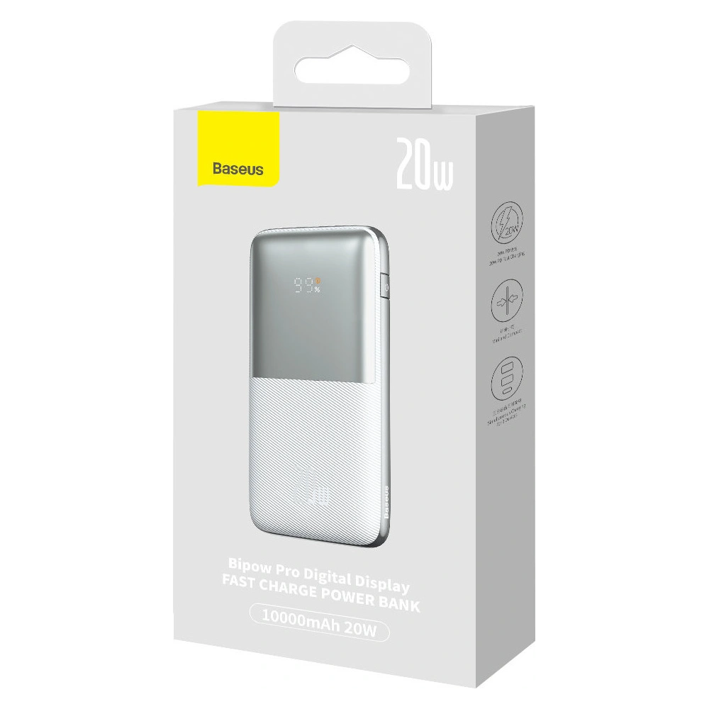Hurtownia GSM - Powerbank Baseus Bipow Pro 10000mAh 20W 2x USB-A + USB-C + kabel USB-C 3A 0.3m bílý - BSU3473WHT - {ean13} - Hurt