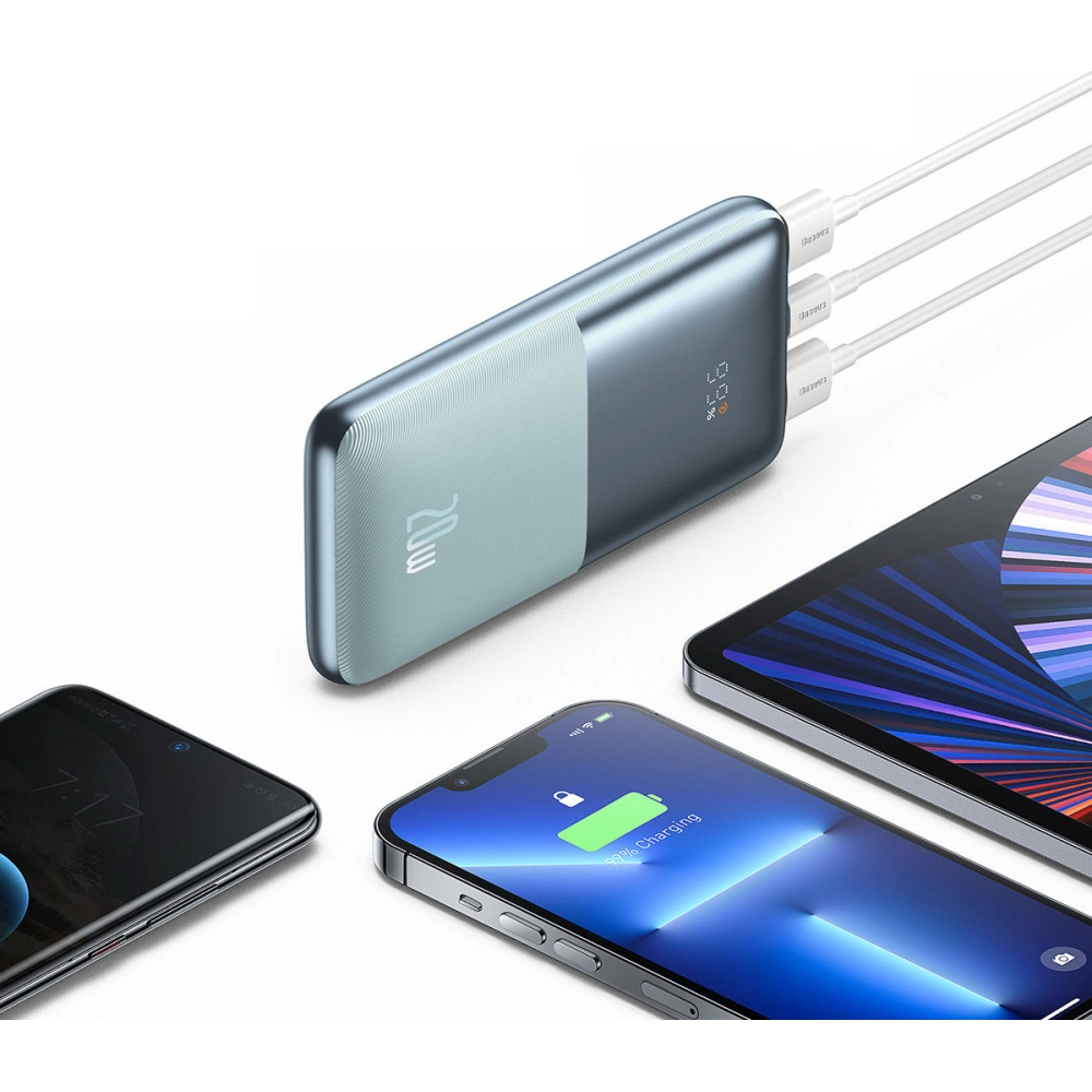 Hurtownia GSM - Powerbank Baseus Bipow Pro 10000mAh 20W 2x USB-A + USB-C + kabel USB-C 3A 0.3m modrý - BSU3474BLU - {ean13} - Hurt