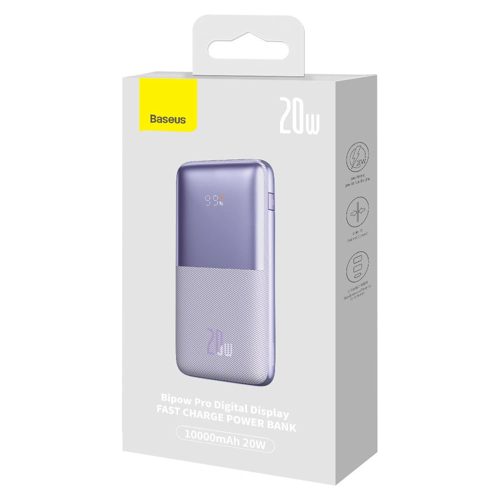 Hurtownia GSM - Powerbank Baseus Bipow Pro 10000mAh 20W 2x USB-A + USB-C + kabel USB-C 3A 0.3m fialový - BSU3475PRP - {ean13} - Hurt