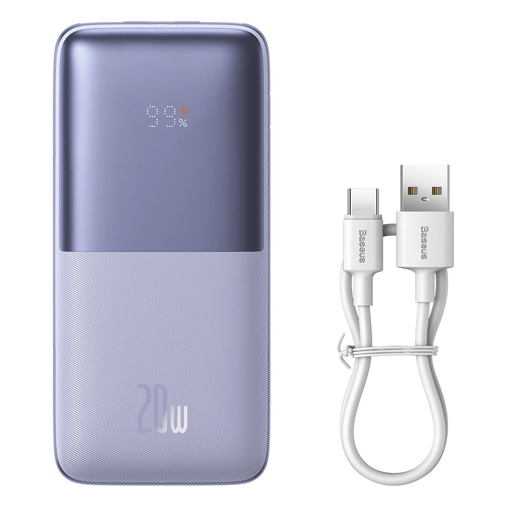 Hurtownia GSM - Powerbank Baseus Bipow Pro 10000mAh 20W 2x USB-A + USB-C + kabel USB-C 3A 0.3m fialový - BSU3475PRP - {ean13} - Hurt