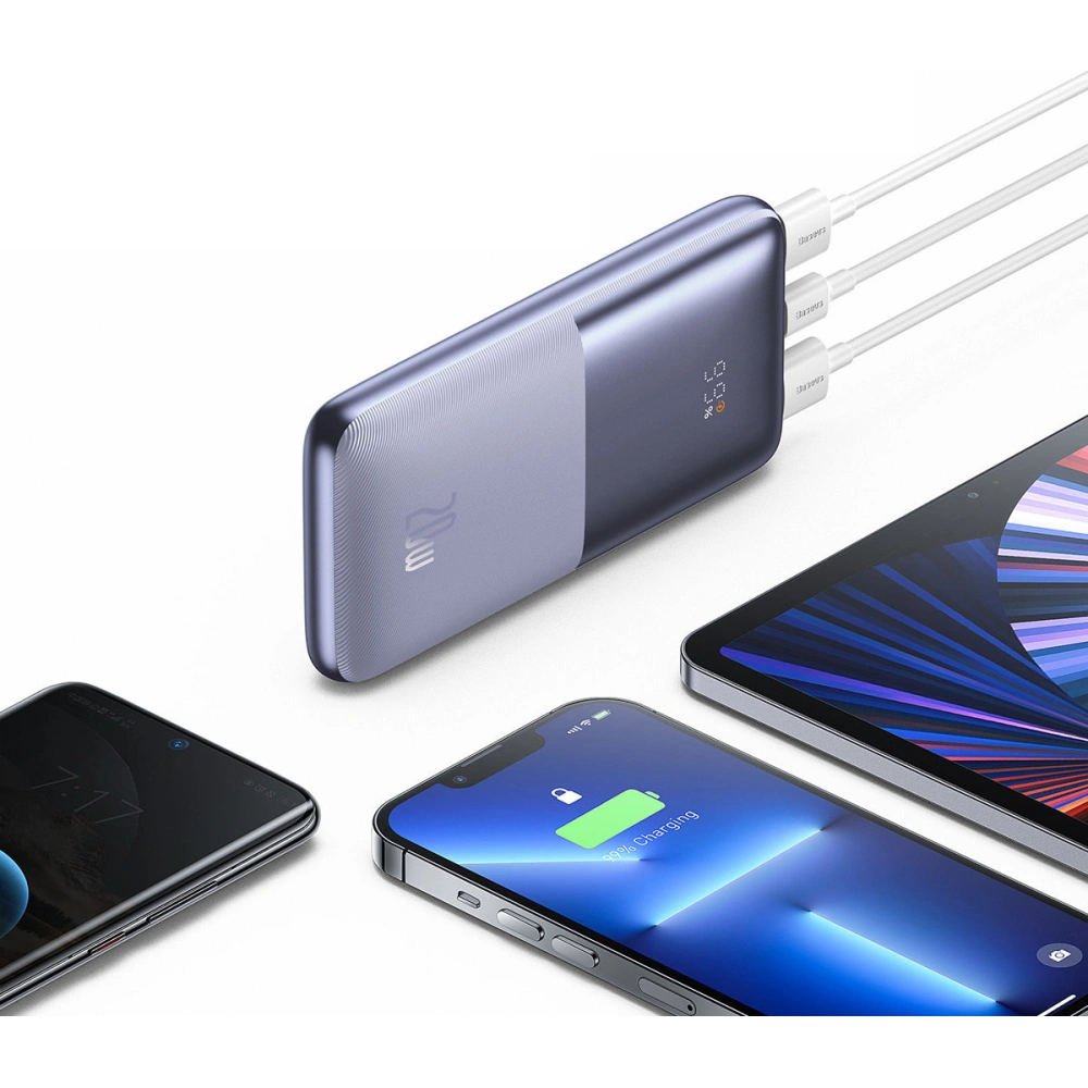Hurtownia GSM - Powerbank Baseus Bipow Pro 10000mAh 20W 2x USB-A + USB-C + kabel USB-C 3A 0.3m fioletowy - BSU3475PRP - {ean13} - Hurt