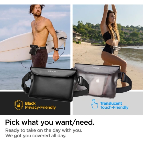 Saszetki wodoszczelne Spigen A620 Universal Waterproof Waist Bag Black [2 PACK]