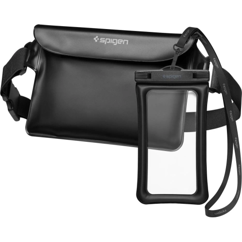 Etui + saszetka wodoszczelna Spigen A621 Universal Waterproof Case & Waist Bag Black