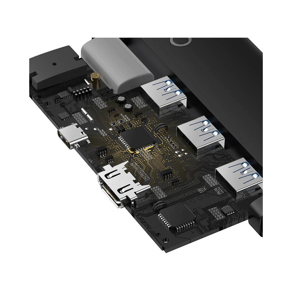 Hurtownia GSM - Hub 5v1 Baseus Lite Series USB-C - 3x USB 3.0 + USB-C + HDMI (černý) - BSU3481BLK - {ean13} - Hurt