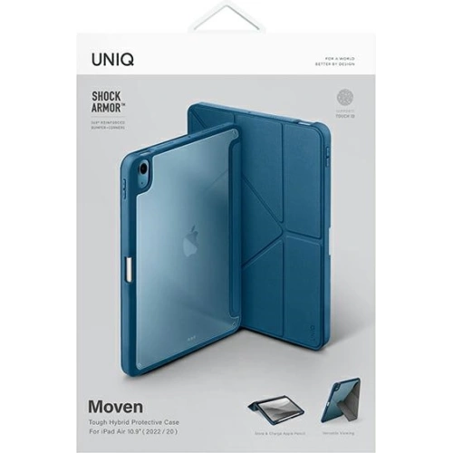 Etui UNIQ Moven Apple iPad Air 10.9 2020/2022 (4. i 5. generacji) / iPad Air 11 2024 (6. generacji) Antimicrobial niebieski/carpi blue