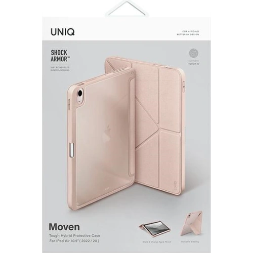 Etui UNIQ Moven Apple iPad Air 10.9 2020/2022 (4. i 5. generacji) / iPad Air 11 2024 (6. generacji) Antimicrobial różowy/blush pink