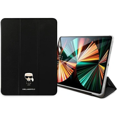 Etui Karl Lagerfeld KLFC12OKMK Apple iPad Pro 12.9 2021 (5. generacji) Book Cover czarny/black Saffiano Karl Iconic