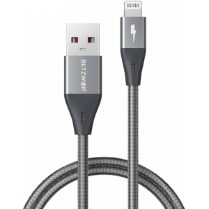 Hurtownia GSM - Kabel Lightning BlitzWolf BW-MF9 Pro, MFI, 2.4A, 0.9m (czarny) - BLZ485BLK - {ean13} - Hurt