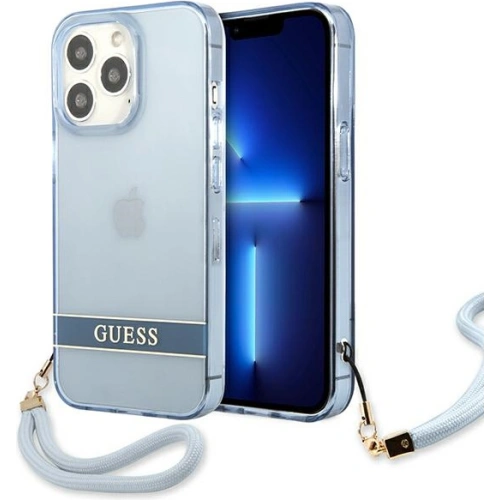 Etui Guess GUHCP13LHTSGSB Apple iPhone 13 Pro niebieski/blue hardcase Translucent Stap