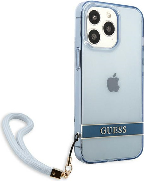 Kryt Guess GUHCP13LHTSGSB Apple iPhone 13 Pro blue hardcase Translucent Stap