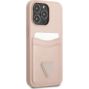 Etui Guess GUHCP13LPSATPP Apple iPhone 13 Pro różowy/pink hardcase SaffianoTriangle Logo Cardslot