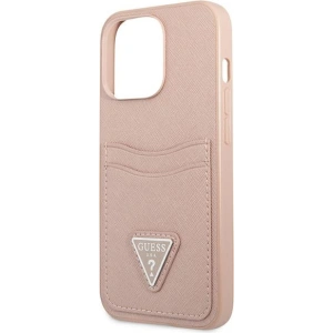 Etui Guess GUHCP13LPSATPP Apple iPhone 13 Pro różowy/pink hardcase SaffianoTriangle Logo Cardslot