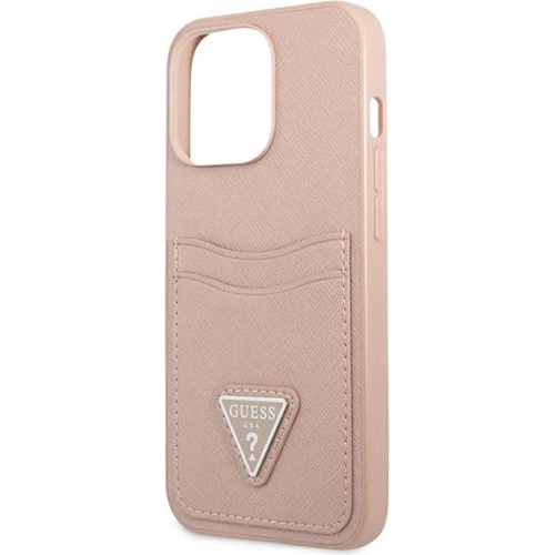 Etui Guess GUHCP13LPSATPP Apple iPhone 13 Pro różowy/pink hardcase SaffianoTriangle Logo Cardslot