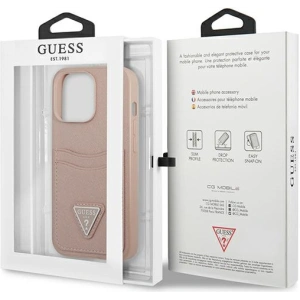 Etui Guess GUHCP13LPSATPP Apple iPhone 13 Pro różowy/pink hardcase SaffianoTriangle Logo Cardslot