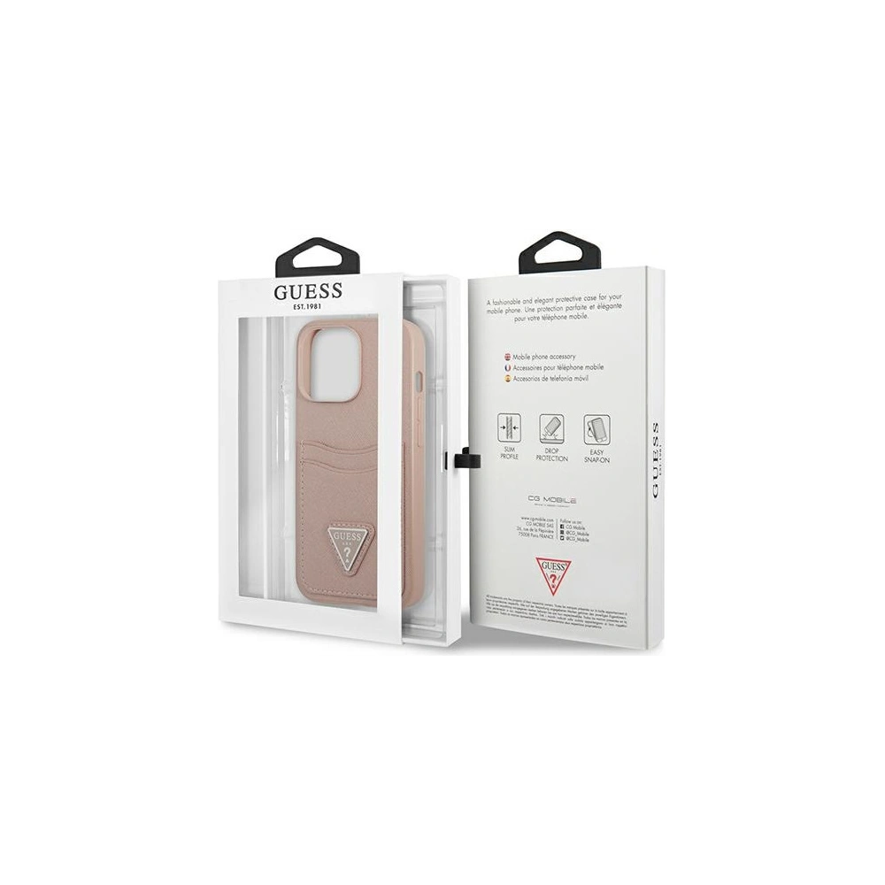 Hurtownia GSM - Etui Guess GUHCP13LPSATPP Apple iPhone 13 Pro różowy/pink hardcase SaffianoTriangle Logo Cardslot - GUE1864PNK - {ean13} - Hurt