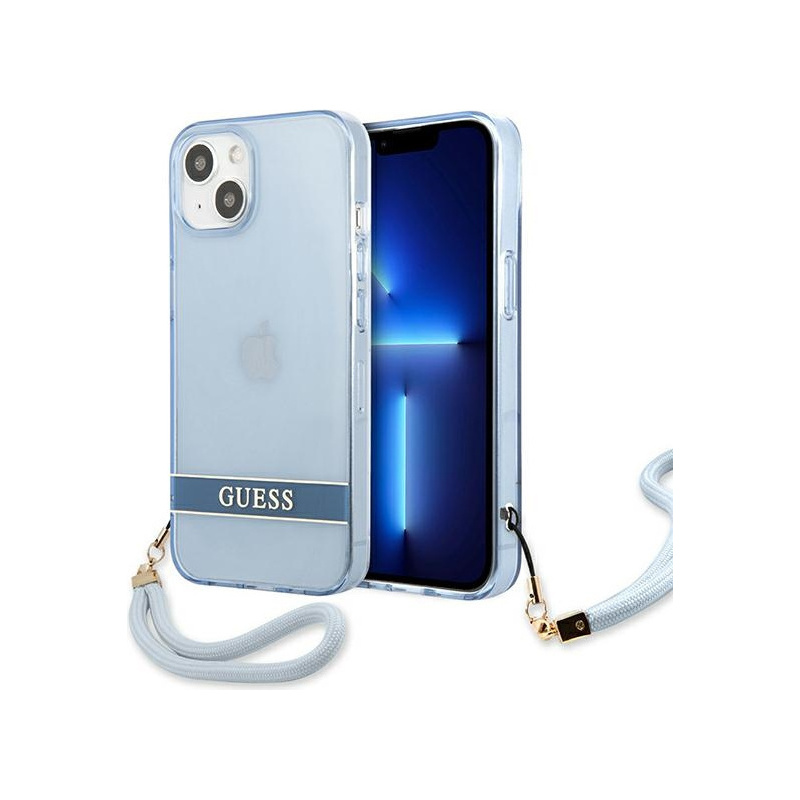 Guess Distributor - 3666339040680 - GUE1866BLU - Guess GUHCP13MHTSGSB Apple iPhone 13 blue hardcase Translucent Stap - B2B homescreen